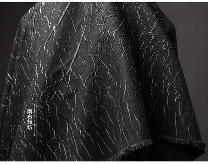 Eco Pleat: Black Nylon-Rayon Fabric for Design Creations