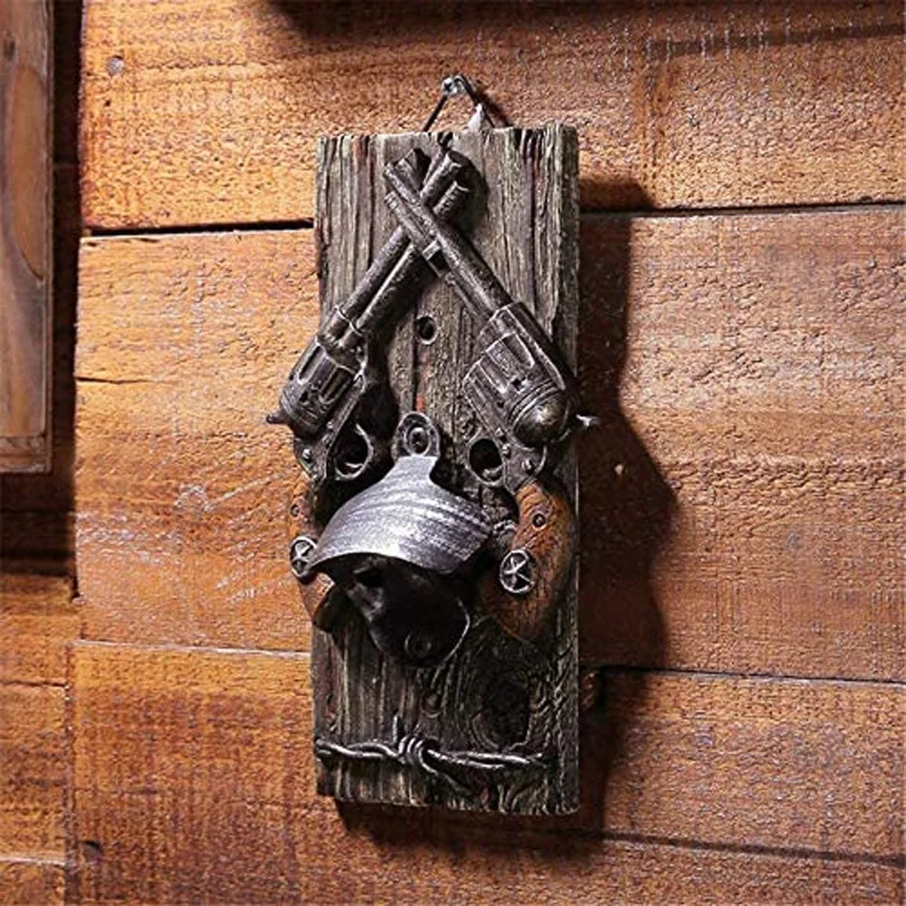 Wall Mounted Bottle Opener Classic Cowboy Style