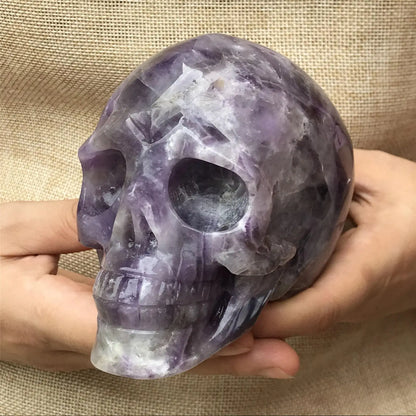 Natural Dreamy Amethyst Energy Crystal Skull