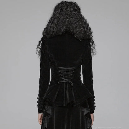 Gothic Puff Long Sleeved Black Short Coat