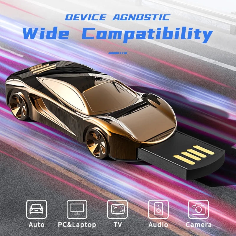 U&H M031 Sports Car USB Stick 2.0 Pen Drive Portable Flash Drives 4GB/8GB/16GB/32GB/64GB/128GB Pendrive For Desktops Laptop 2023