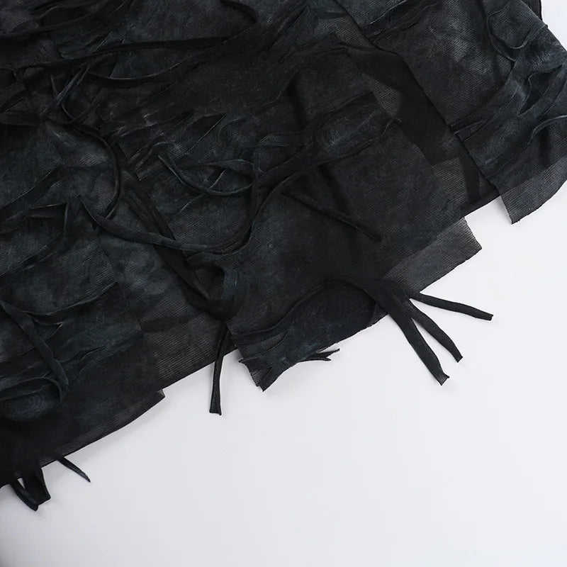 Hole Strapless Grunge Dress