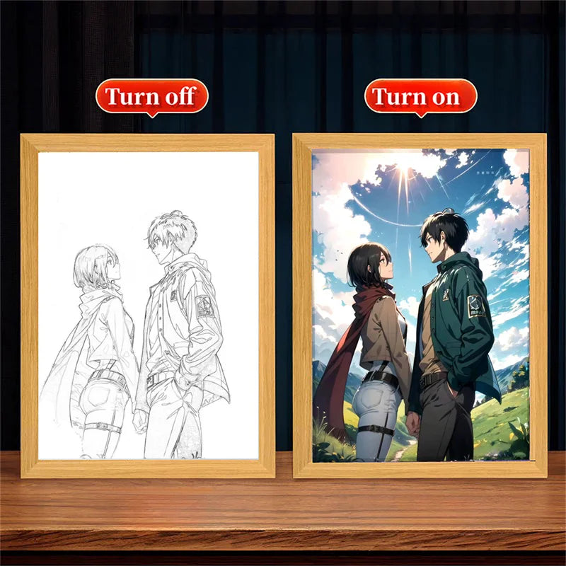 Anime Titan Glow Frame: LED Moonlight Decor