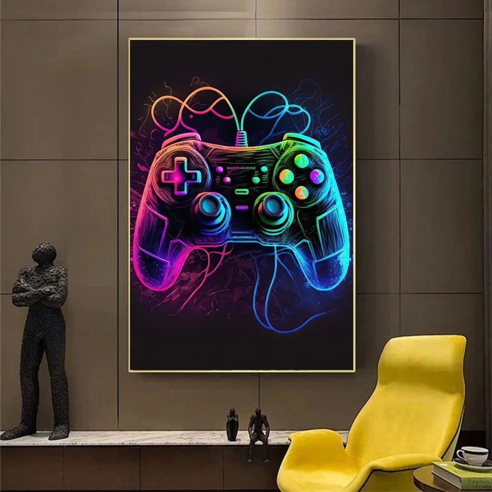 Neon Game Canvas Paintings Game