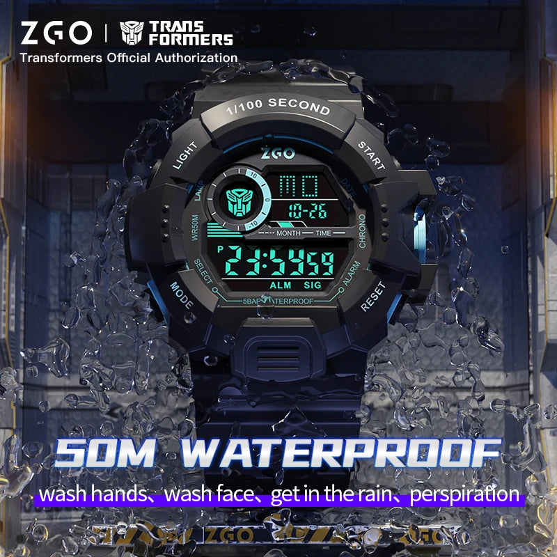 ZGO × Transformers Digital Military Watch — 5ATM Waterproof