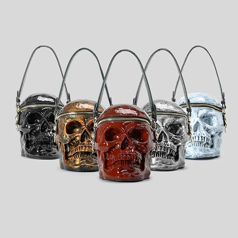 Creative Gothic Skull Shaped Women Shoulder Bags Three-Dimensional Design Bag Punk Dark Crossbody Bag Funny Lady Handbags 2024