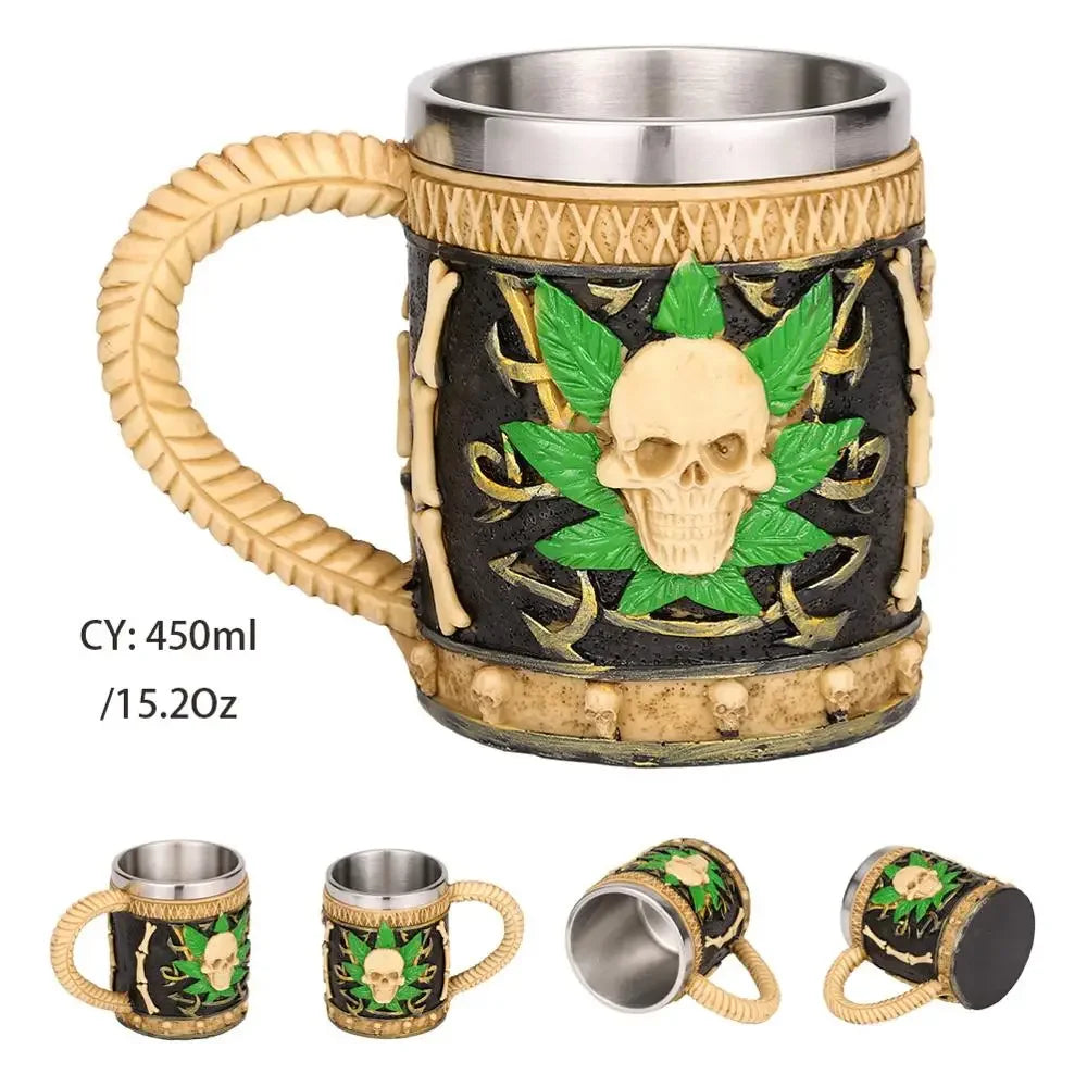 Medieval Dragon Resin Stainless Steel Mug 600ml Retro