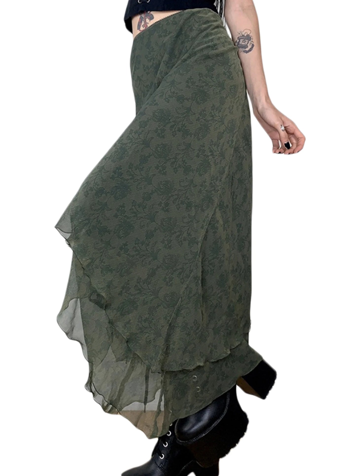 Midi Skirt Summer High Waist