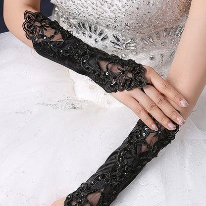 Charming Black fingerless gloves