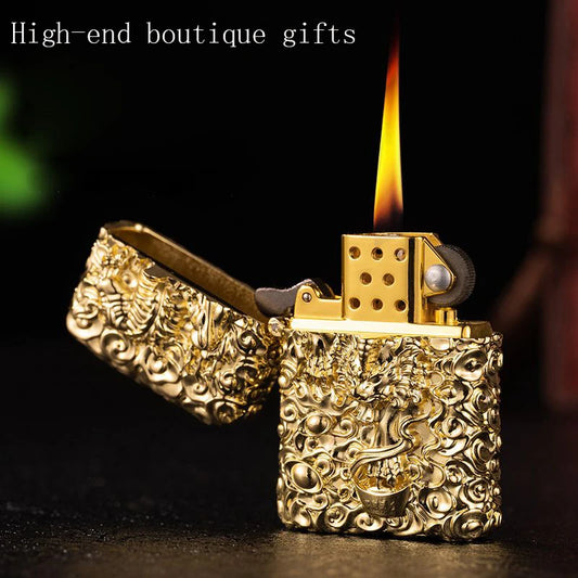 Retro Heavy Armor Brass Kerosene Lighter