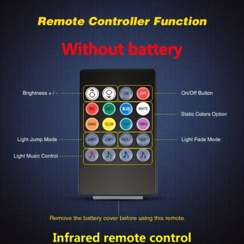 MotoGlow 4pc RGB LED Strip Lights with Remote Control