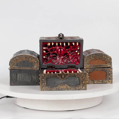 Gothic Vampire Trinket Chest with Key, Resin Keepsake Box