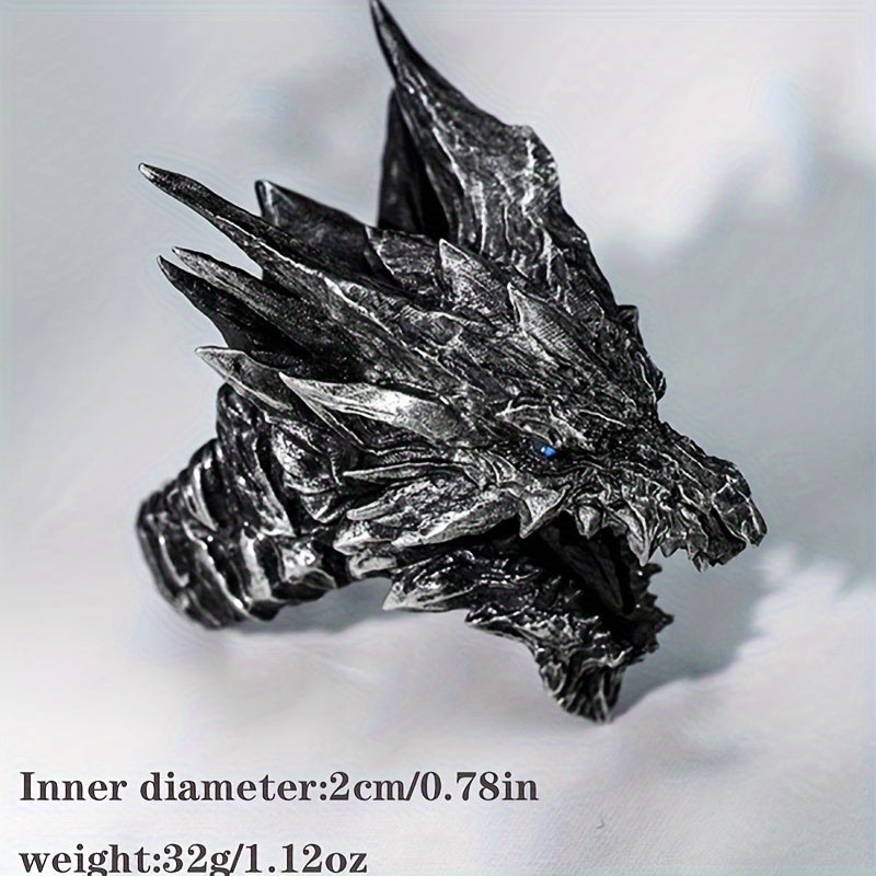 Retro Dragon Design Men's Adjustable Ring