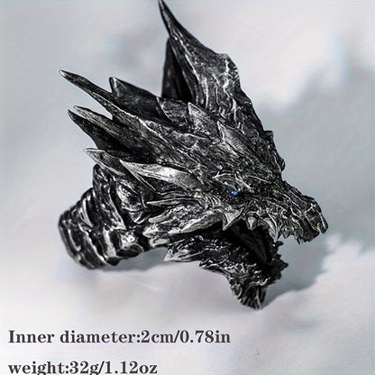 Retro Dragon Design Men's Adjustable Ring
