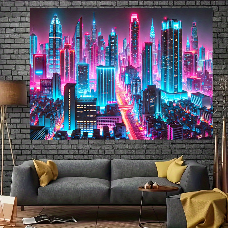 Fluorescent LA Skyline Wall Tapestry – All-Season Decor