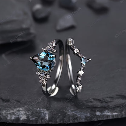Product Name: Gothic Blue Zircon Mosaic Glam Ring