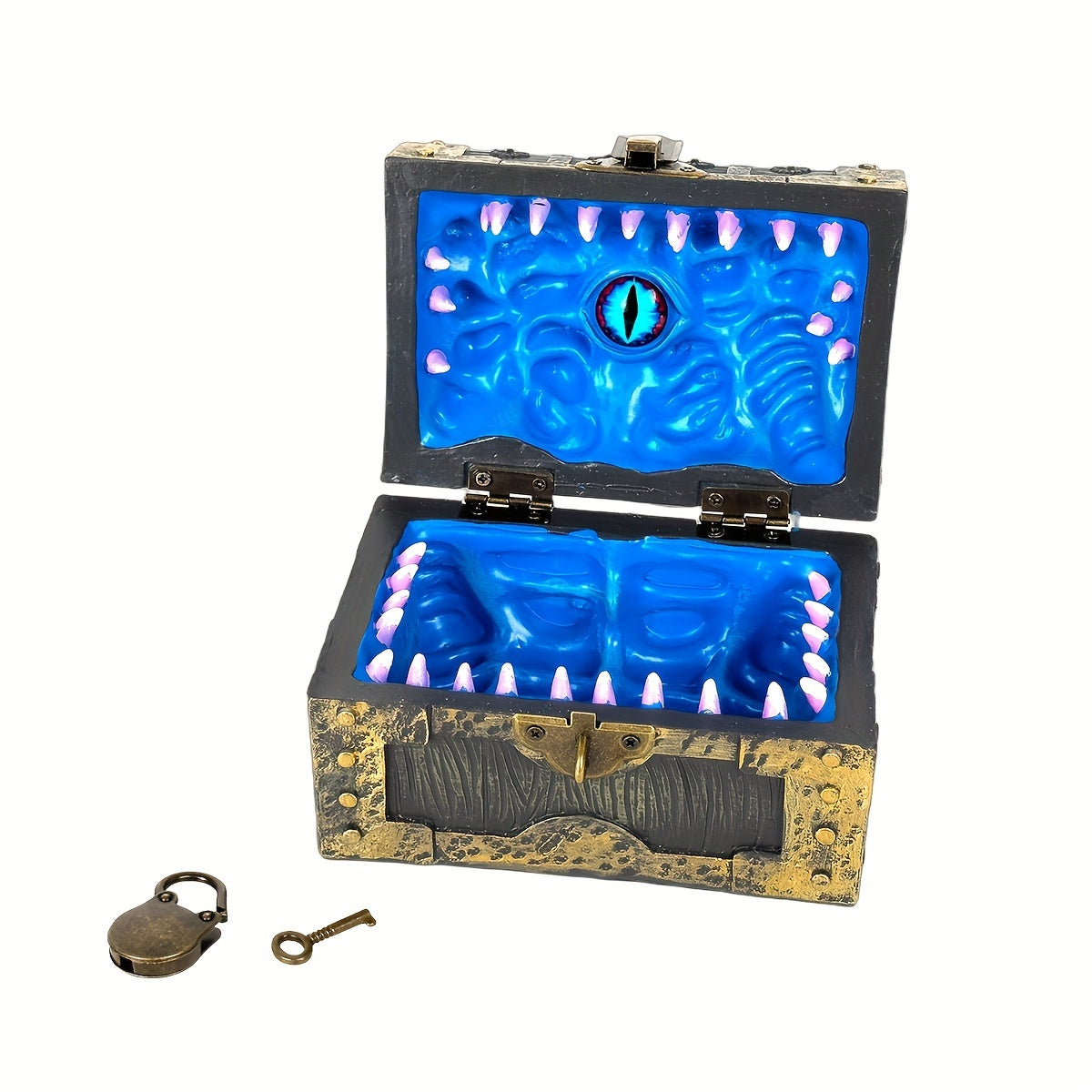Gothic Vampire Trinket Chest with Key, Resin Keepsake Box