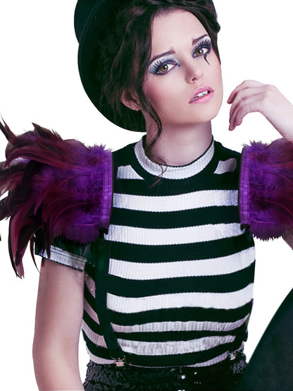 Product Name: Gothic Elegance: Feather Shoulder Shrug Set