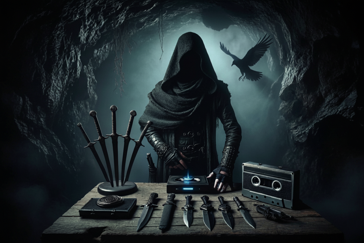 Dark Hooded Figure — Slider Banner
