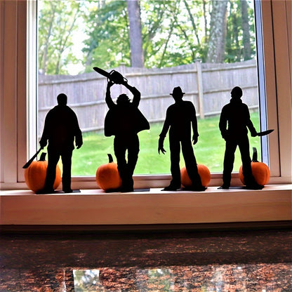 Ghostly Metal Shadow Alights: 4-Pack Halloween Decor