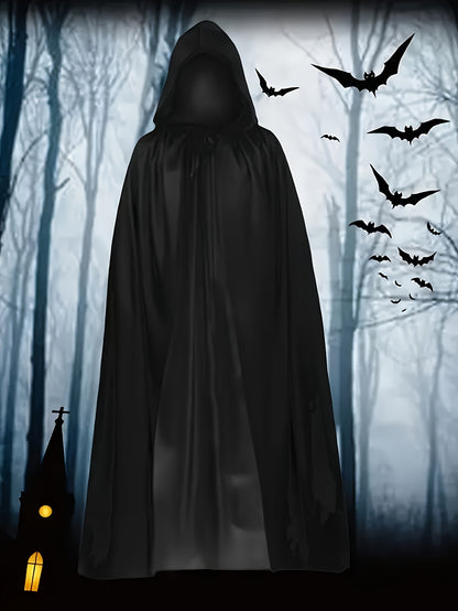 Single Layer Black Cape For Grim Reaper