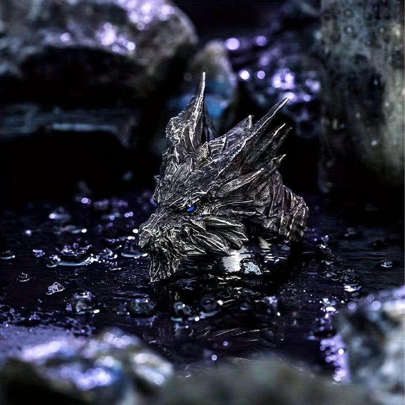 Retro Dragon Design Men's Adjustable Ring