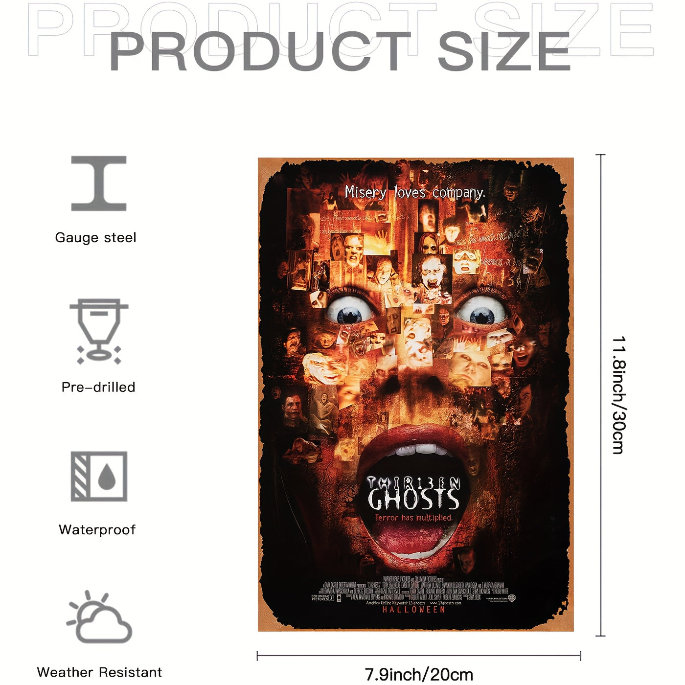 Thirteen Ghosts — Retro Horror Metal Sign