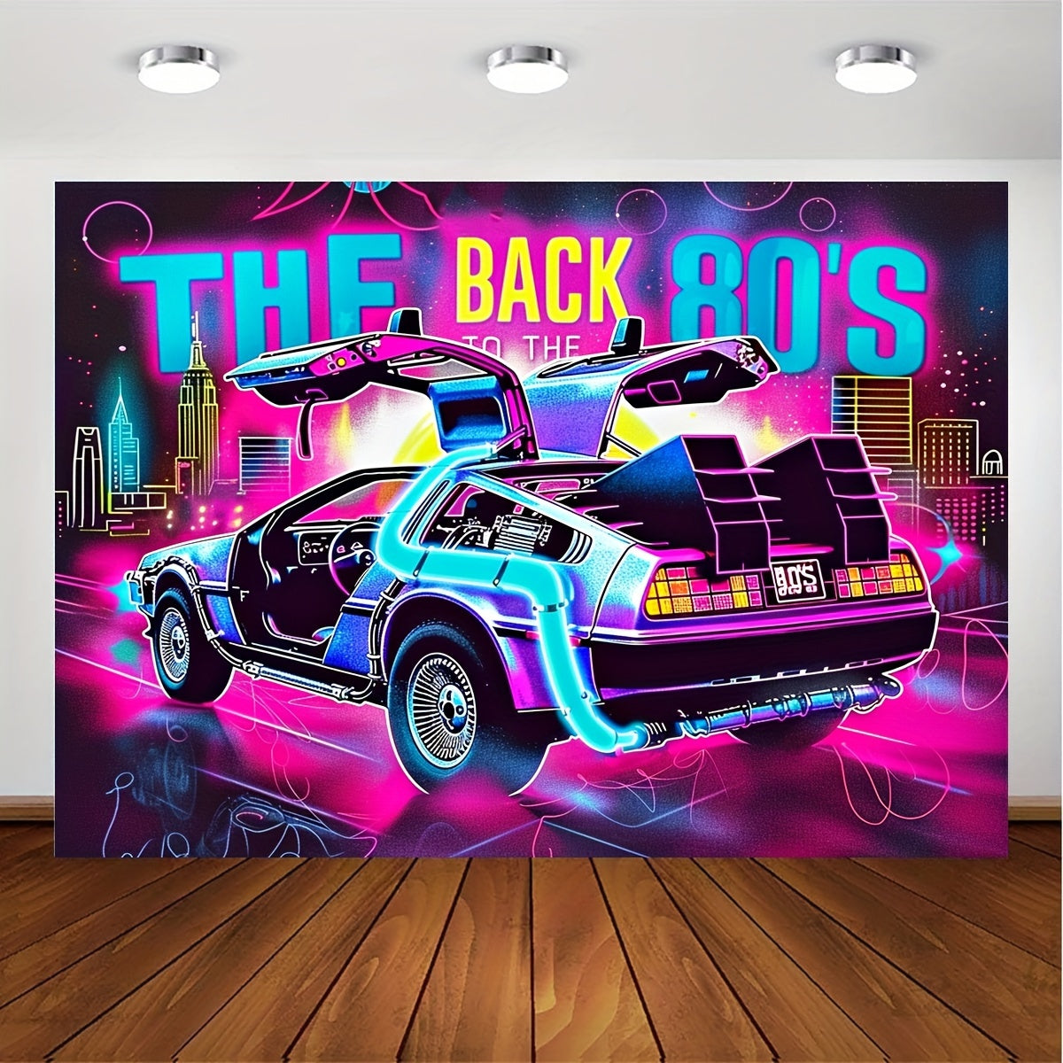 Retro Vibes Banner - 80's Party Polyester Decor