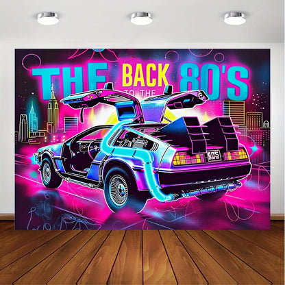 Retro Vibes Banner - 80's Party Polyester Decor