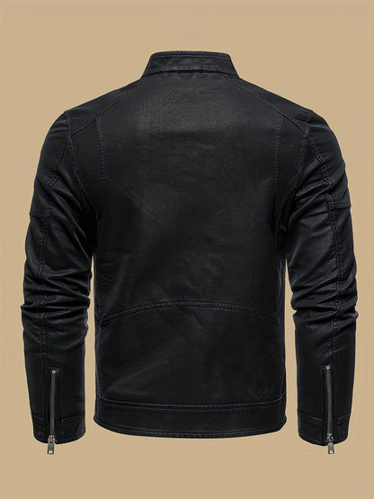 Revved Up Vintage Faux Leather Biker Jacket